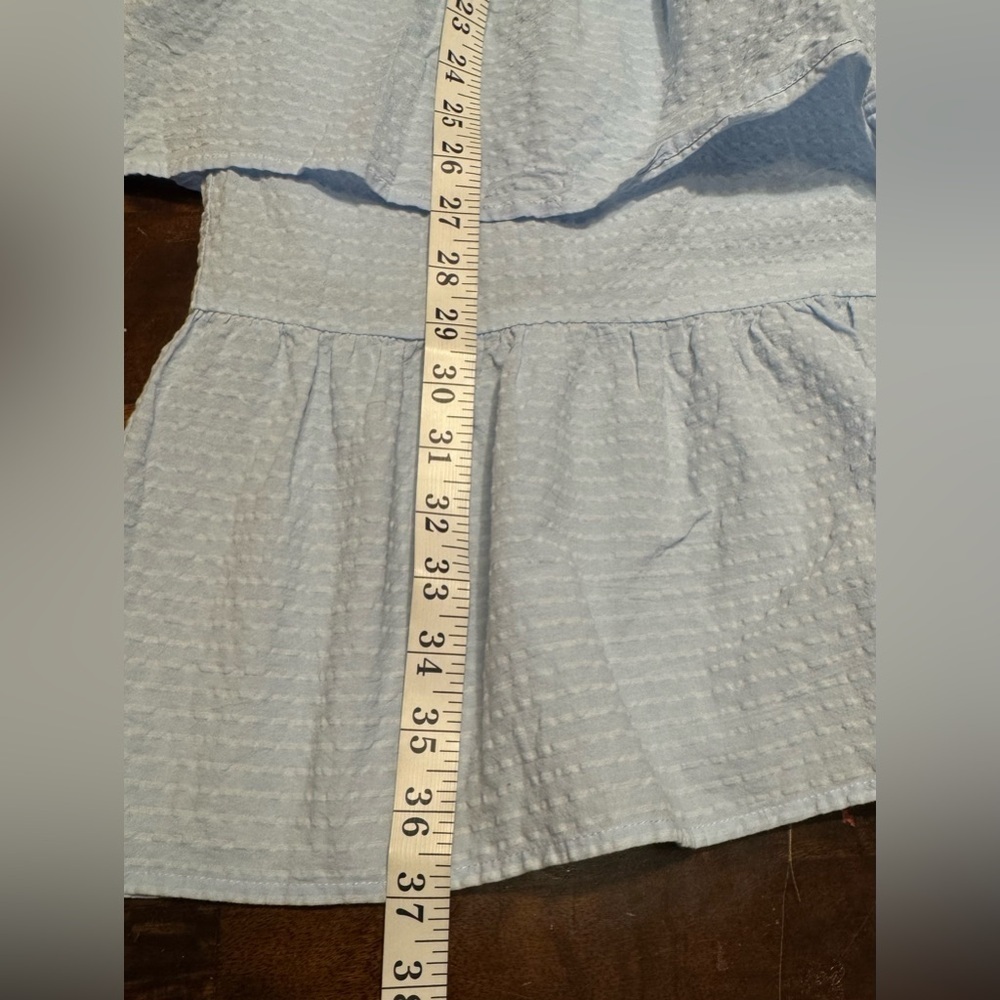 Capulet Lalaine Tiered Ruffle Baby Blue Textured High Waist Maxi Skirt Sz M - Picture 9 of 11